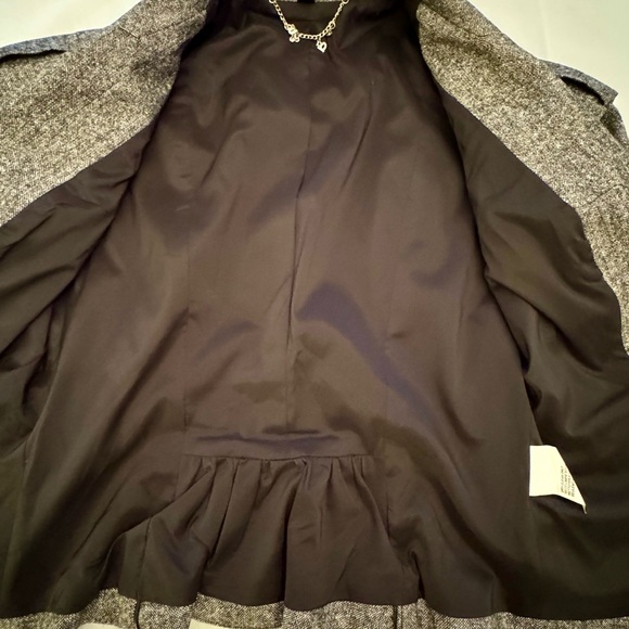 Bebe Cropped Blazer Jacket Gray Wool Blend Steampunk Detailed Fitted Victorian - Picture 7 of 13